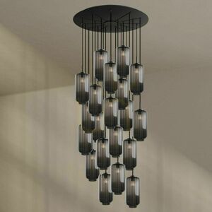 Závěsný lustr s.luce Velo hnědý sklo-kov Ø 120 cm 20x E27 small 3