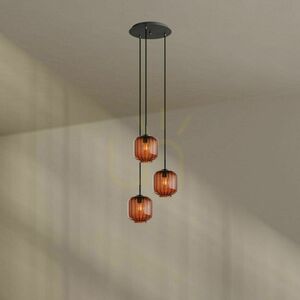 Lustr s.luce Velo 3x E27 hnědý sklo/kov, Ø40 cm 1 Lustr s.luce Velo 3x E27 hnědý sklo/kov, Ø40 cm small 1