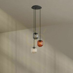 Lustr s.luce Velo 3x E27 hnědý sklo/kov, Ø40 cm 4 Lustr s.luce Velo 3x E27 hnědý sklo/kov, Ø40 cm small 4