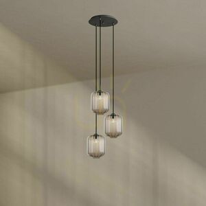 Lustr s.luce Velo černý skleněný 3ramenný Ø40 cm LED stmívatelný 4 Lustr s.luce Velo černý skleněný 3ramenný Ø40 cm LED stmívatelný small 4