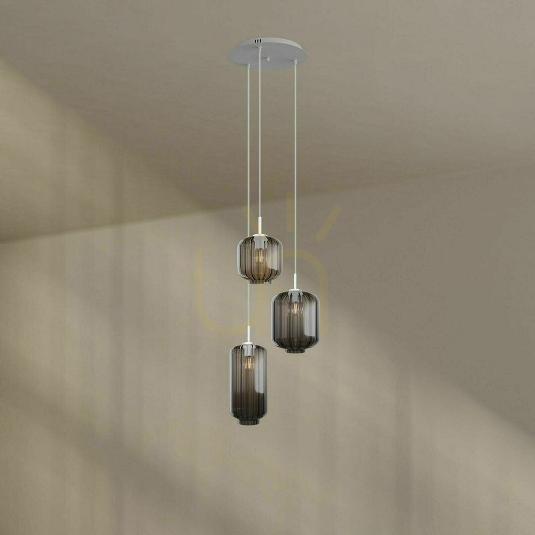 Náhled Lustr s.luce Velo 3x E27 sklo transparentní Ø 18/20/25 cm Lustr s.luce Velo 3x E27 sklo transparentní Ø 18/20/25 cm