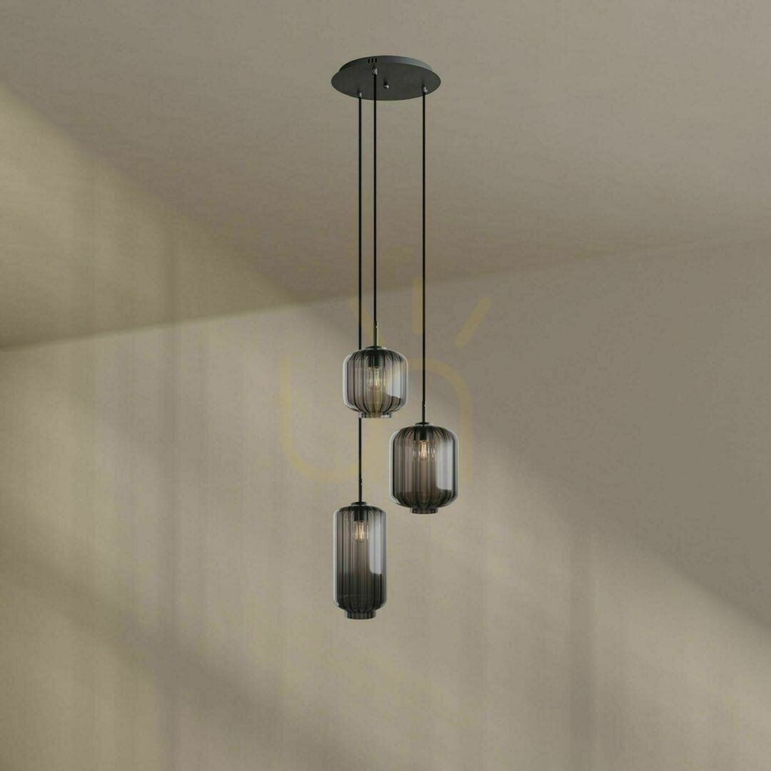 Zobrazit Lustr s.luce Velo 3 světla hnědý sklo kov Ø40 cm, stínidla 18/20/25 cm Lustr s.luce Velo 3 světla hnědý sklo kov Ø40 cm, stínidla 18/20/25 cm