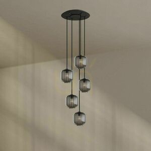 Lustr s.luce Velo 5bodový hnědý sklo-kov Ø60 cm E27 small 4