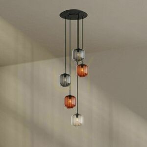 Lustr s.luce Velo 5bodový hnědý sklo-kov Ø60 cm E27 small 7