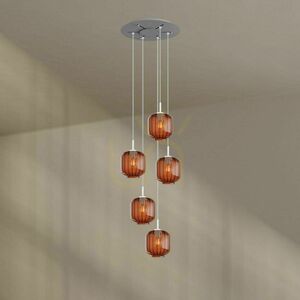Lustr s.luce Velo 5bodový hnědý sklo-kov Ø60 cm E27 small 8