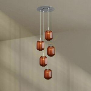 Závěsné svítidlo s.luce Velo 5x E27 bílé sklo kov Ø 25 cm small 12