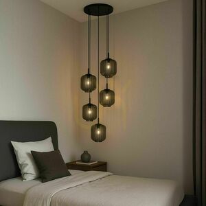Závěsné svítidlo s.luce Velo 5x E27 hnědé sklo kov Ø25 cm 500 cm, moderní 1 Závěsné svítidlo s.luce Velo 5x E27 hnědé sklo kov Ø25 cm 500 cm, moderní small 1