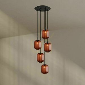 Závěsné svítidlo s.luce Velo 5x E27 hnědé sklo kov Ø 60 cm 8 Závěsné svítidlo s.luce Velo 5x E27 hnědé sklo kov Ø 60 cm small 8
