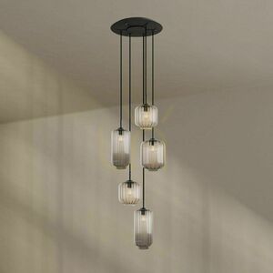 Lustr s.luce Velo černý 5x E27 sklo/kov Ø 60 cm 4 Lustr s.luce Velo černý 5x E27 sklo/kov Ø 60 cm small 4