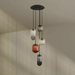 Lustr s.luce Velo 5x E27 sklo kov transparentní, Ø 60 cm 5 Lustr s.luce Velo 5x E27 sklo kov transparentní, Ø 60 cm small 5