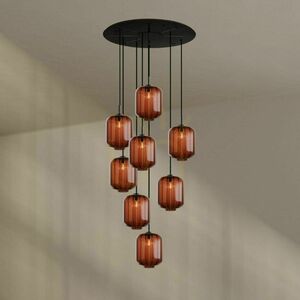 Lustr s.luce Velo galeriový 8ramenný hnědý skleněný Ø 25 cm small 1