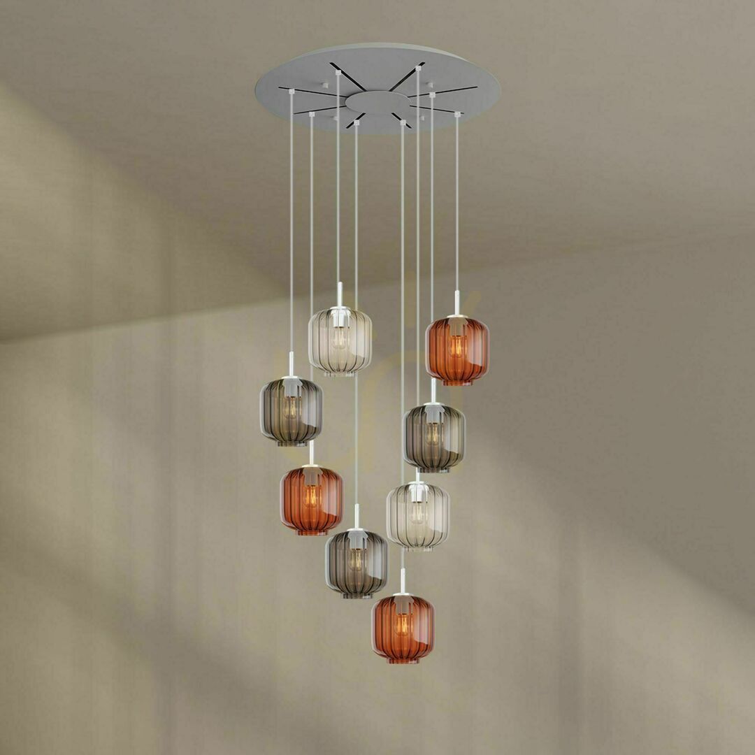 Kontrola Lustr s.luce Velo 8ramenný bílý skleněný moderní Ø 80 cm Lustr s.luce Velo 8ramenný bílý skleněný moderní Ø 80 cm