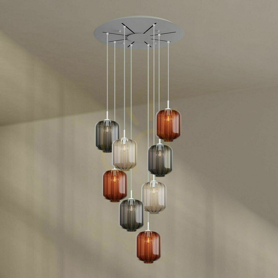 Kontrola Lustr s.luce Velo bílý skleněný 8ramenný moderní Ø 80 cm Lustr s.luce Velo bílý skleněný 8ramenný moderní Ø 80 cm