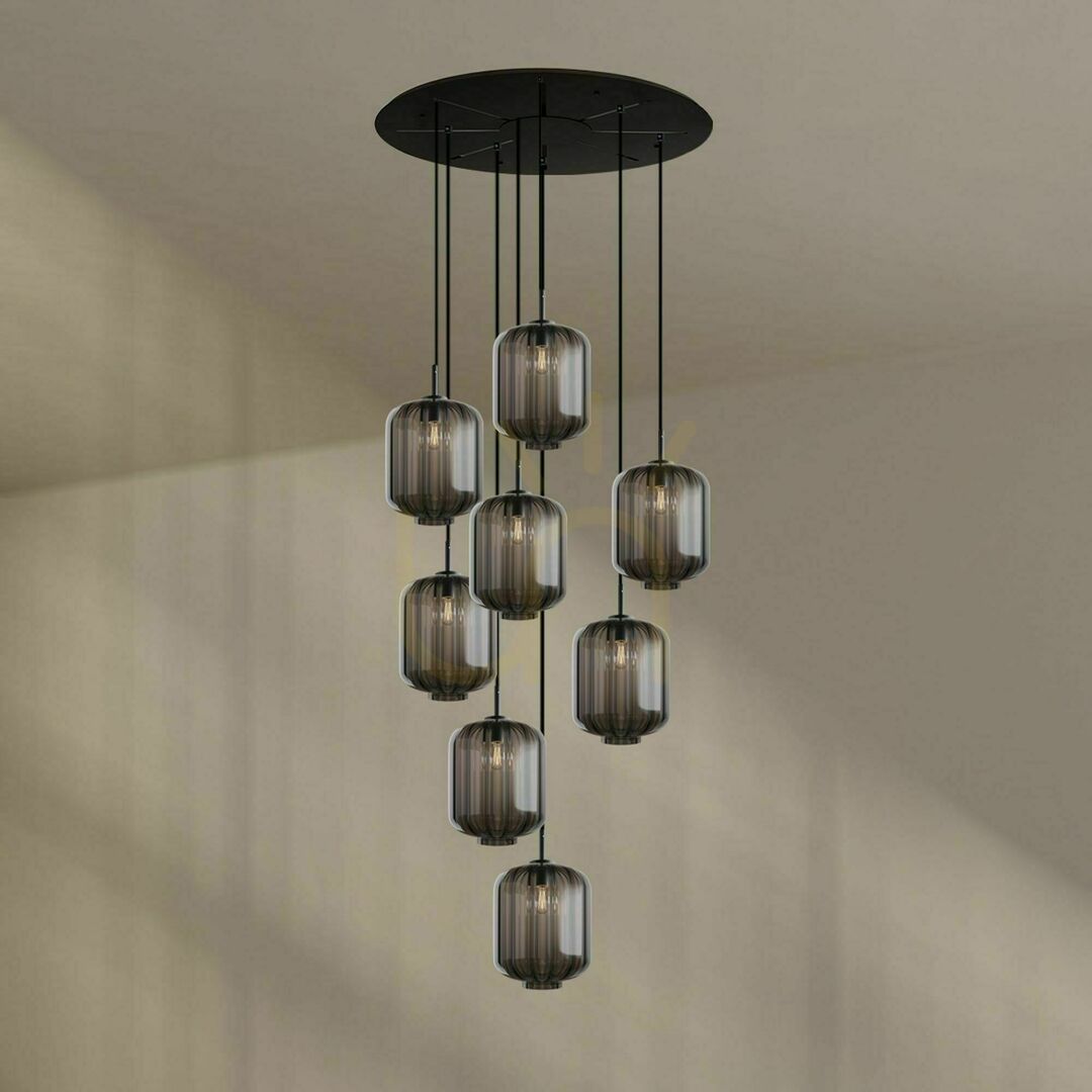 Zobrazit Lustr s.luce Velo bílý skleněný 8ramenný moderní Ø 80 cm Lustr s.luce Velo bílý skleněný 8ramenný moderní Ø 80 cm