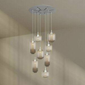 Lustr s.luce Velo 8ramenný, hnědý sklo a kov, Ø 80 cm, moderní 7 Lustr s.luce Velo 8ramenný, hnědý sklo a kov, Ø 80 cm, moderní small 7