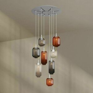 Lustr s.luce Velo 8ramenný, hnědý sklo a kov, Ø 80 cm, moderní 8 Lustr s.luce Velo 8ramenný, hnědý sklo a kov, Ø 80 cm, moderní small 8