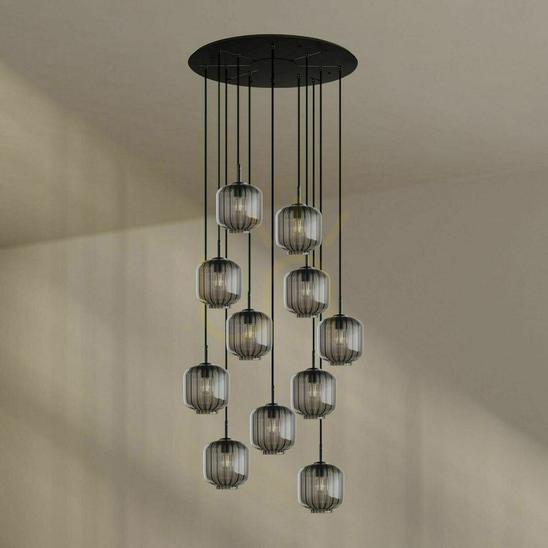 Náhled Lustr s.luce Velo 12ramenný skleněný průhledný Ø 80 cm E27 stmívatelný Lustr s.luce Velo 12ramenný skleněný průhledný Ø 80 cm E27 stmívatelný