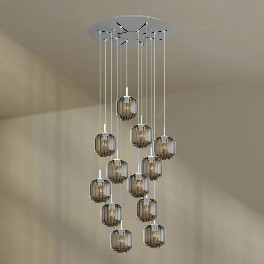 Náhled Lustr s.luce Velo 12ramenný skleněný průhledný Ø 80 cm E27 stmívatelný Lustr s.luce Velo 12ramenný skleněný průhledný Ø 80 cm E27 stmívatelný