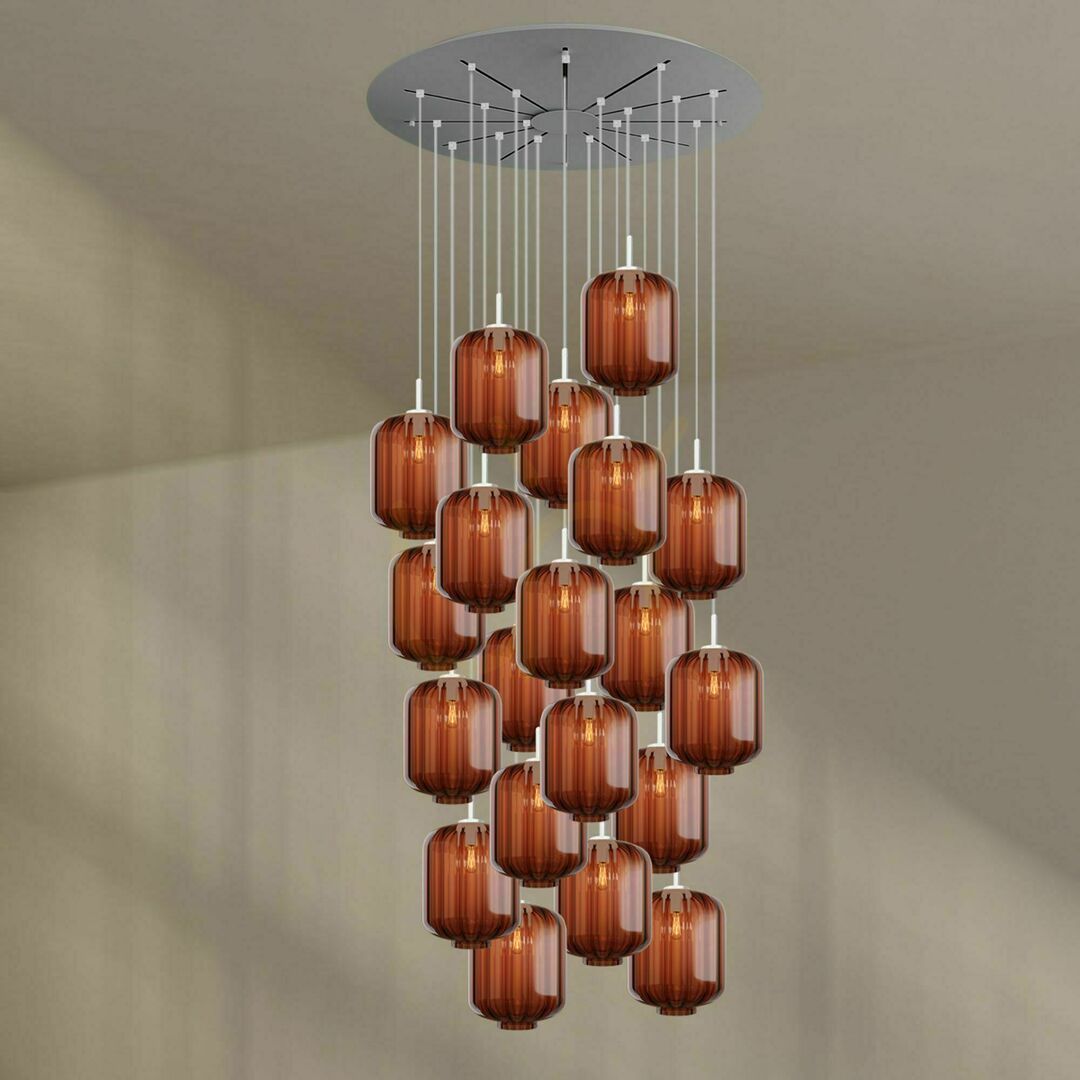 Zobrazit Lustr s.luce Velo 20 ramen bílý sklo kov Ø 120 cm, Ø 25 cm Lustr s.luce Velo 20 ramen bílý sklo kov Ø 120 cm, Ø 25 cm