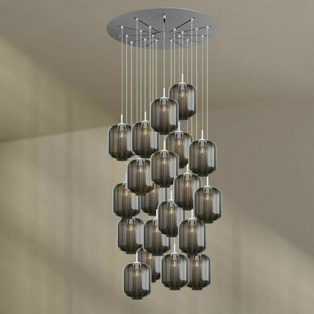 Zobrazit Lustr s.luce Velo 20 ramen bílý sklo kov Ø 120 cm, Ø 25 cm Lustr s.luce Velo 20 ramen bílý sklo kov Ø 120 cm, Ø 25 cm