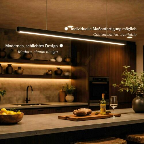 Kontrola Závěsné LED svítidlo s.luce Oris XL černé 4000 K pro kancelář, na míru