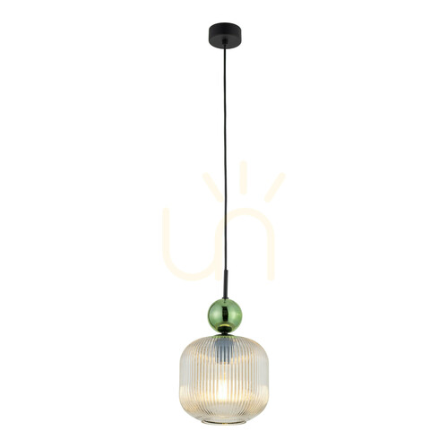 Kontrola Závěsné svítidlo TK-Lighting Sophia Big 11372 – zelené, koňakové sklo, 1×E27