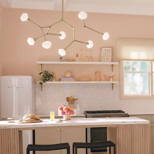 Kontrola Závěsné svítidlo nad ostrůvek Cassius – 8 světelných zdrojů – Champagne Bronze, Elstead