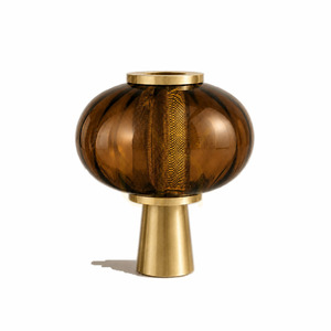 Stolní lampa BAZAR BIZAR jantarové sklo a kov 35 cm small 0