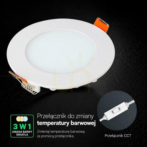 Kontrola Vestavný LED panel V-TAC PRO VT-1207CCT kulatý 170 mm 12 W 1150 lm 3000K/4000K/6500K bílý