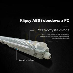 Hermetické LED svítidlo V-TAC pro 1 zářivku o délce 150 cm, IP65, PC+ABS, VT-121001 3 Hermetické LED svítidlo V-TAC pro 1 zářivku o délce 150 cm, IP65, PC+ABS, VT-121001 small 3