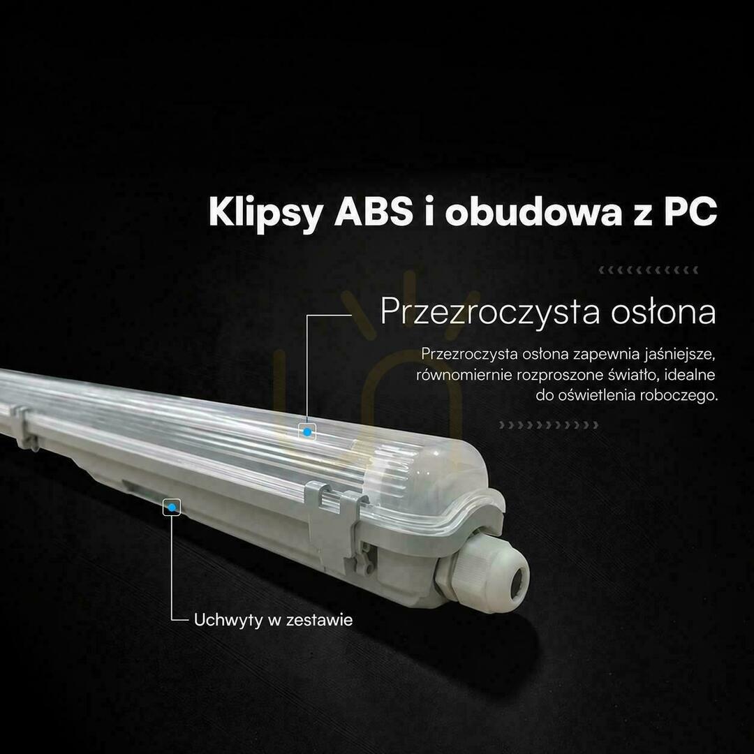 Zobrazit Hermetické LED svítidlo V-TAC pro 1 zářivku o délce 150 cm, IP65, PC+ABS, VT-121001 Hermetické LED svítidlo V-TAC pro 1 zářivku o délce 150 cm, IP65, PC+ABS, VT-121001