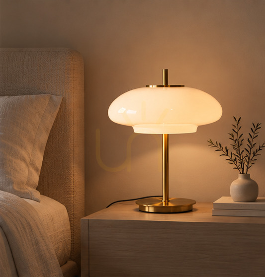Kontrola Stolní lampa BAZAR BIZAR Alba M, sklo a kov, bílé zlato Stolní lampa BAZAR BIZAR Alba M, sklo a kov, bílé zlato