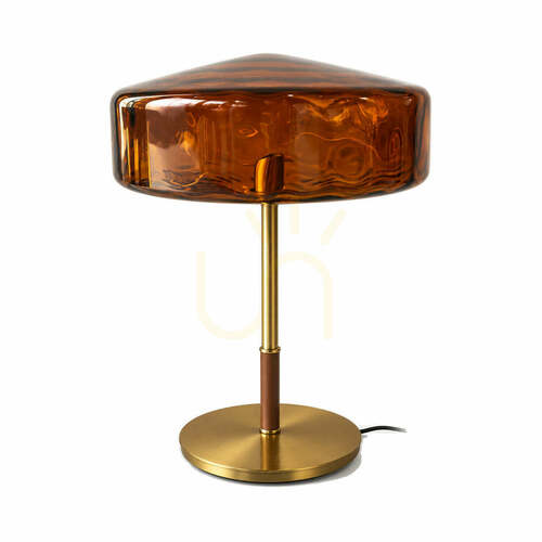 Kontrola Stolní lampa BAZAR BIZAR Cognac L hnědá sklo kov