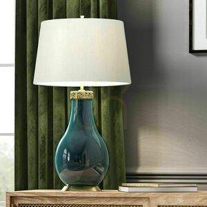 Stolní lampa Havering - tyrkysová keramika, stínidlo slonová kost Quintiesse small 2