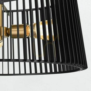 Závěsné svítidlo Linara Quintiesse 3 x E27, černé lamelové stínidlo, přírodní mosaz small 4