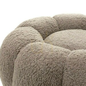 Puf PERLE Nova Nook, cappuccino, látka bouclé, zaoblený tvar small 3
