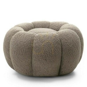 Puf PERLE Nova Nook, cappuccino, látka bouclé, zaoblený tvar small 4