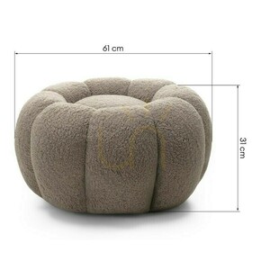 Puf PERLE Nova Nook, cappuccino, látka bouclé, zaoblený tvar small 7