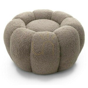 Puf PERLE Nova Nook, cappuccino, látka bouclé, zaoblený tvar small 0