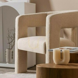 Křeslo LAUREN, bouclé látka, béžová, Nova Nook small 2