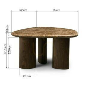 Konferenční stolek ELLE 75 cm, tmavý ořech/mramor Nova Nook small 6