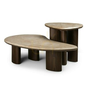 Odkládací stolek ELLE, 44 cm, tmavý ořech/mramor Nova Nook small 3