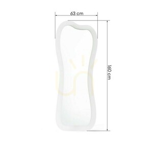 Podlahové zrcadlo CELLO s LED osvětlením, 63 × 160 cm, nepravidelného tvaru, bílé, Nova Nook 7 Podlahové zrcadlo CELLO s LED osvětlením, 63 × 160 cm, nepravidelného tvaru, bílé, Nova Nook small 7