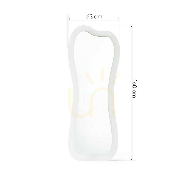 Náhled Podlahové zrcadlo CELLO s LED osvětlením, 63 × 160 cm, nepravidelného tvaru, bílé, Nova Nook Podlahové zrcadlo CELLO s LED osvětlením, 63 × 160 cm, nepravidelného tvaru, bílé, Nova Nook