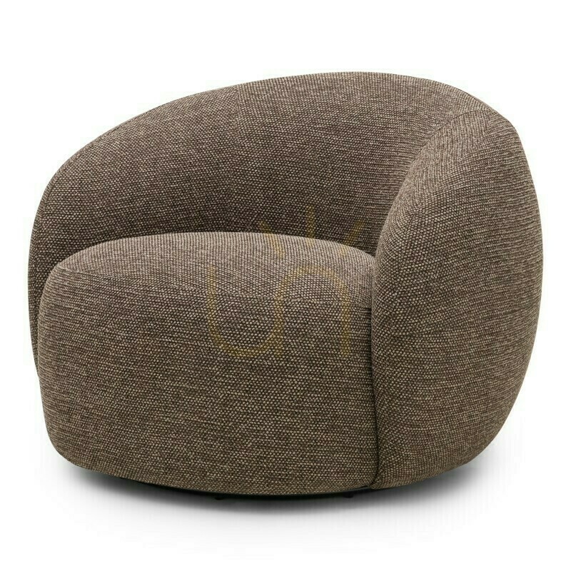 Náhled Otočná židle NORA, hnědá a krémová, se zaoblenými tvary od Nova Nook Otočná židle NORA, hnědá a krémová, se zaoblenými tvary od Nova Nook