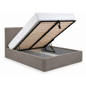 Čalouněná postel SEMPLICE s úložným prostorem – 160 × 200 – GAVA 18 TMAVÁ BÉŽOVÁ Nova Nook small 6