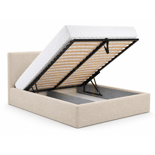Kontrola Čalouněná postel SEMPLICE s úložným prostorem – 140 × 200 – GAVA 03 BEIGE Nova Nook