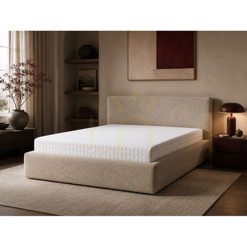 Kontrola Čalouněná postel SEMPLICE s úložným prostorem – 160 × 200 – GAVA 03 BEIGE Nova Nook