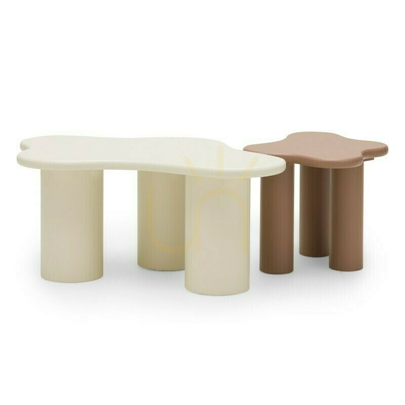 Zobrazit Konferenční stolek CHIC 100 cm, zaoblené tvary, mléčně bílá, Nova Nook Konferenční stolek CHIC 100 cm, zaoblené tvary, mléčně bílá, Nova Nook