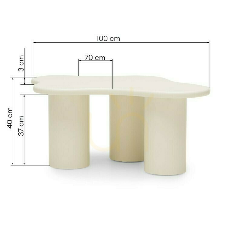 Náhled Konferenční stolek CHIC 100 cm, zaoblené tvary, mléčně bílá, Nova Nook Konferenční stolek CHIC 100 cm, zaoblené tvary, mléčně bílá, Nova Nook